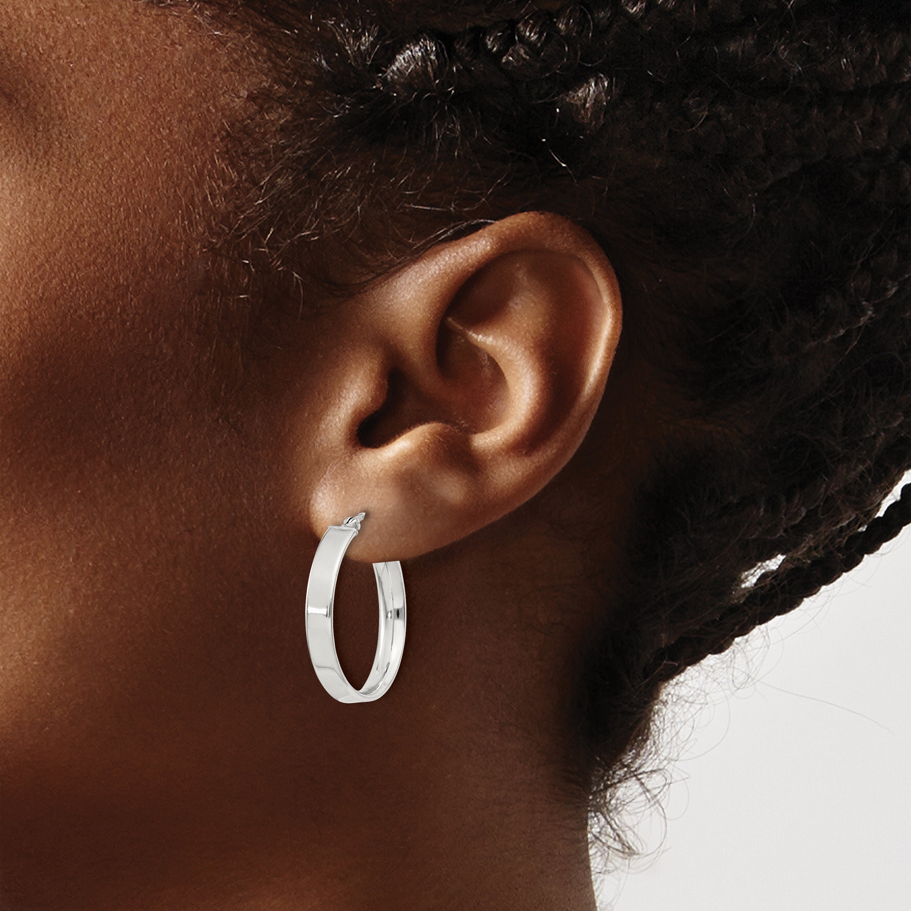 Sterling Silver 4.25x25Hoop Earrings