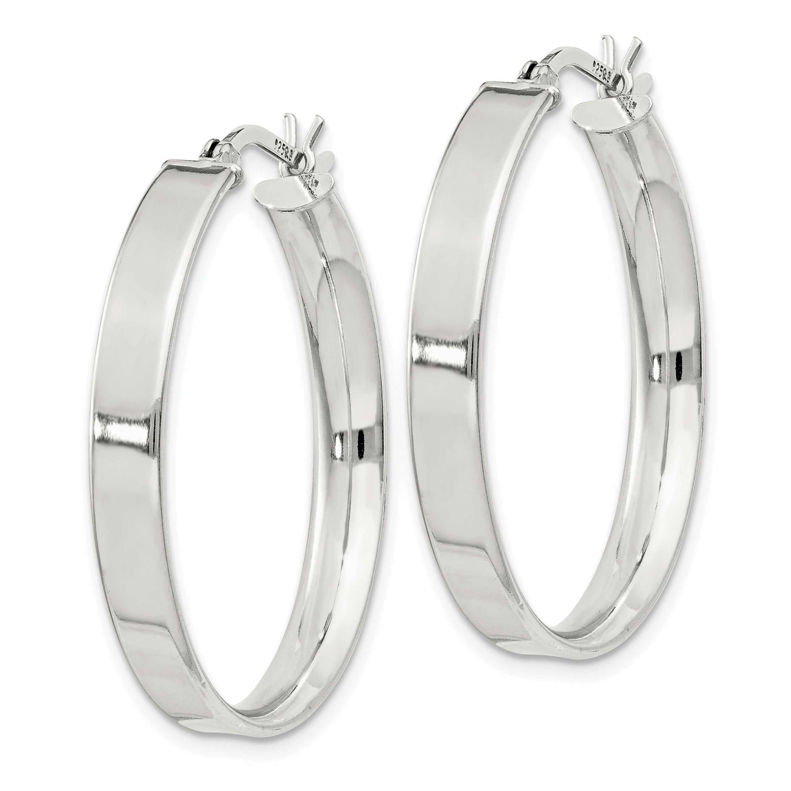 Sterling Silver 4.25x30 Hoop Earrings Secondary image