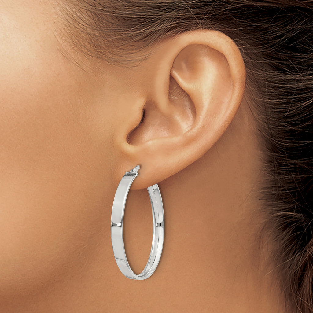 Sterling Silver 4.25x35 Hoop Earrings