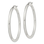 Sterling Silver 3mm Round Hoop Earrings