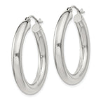 Sterling Silver 4mm Round Hoop Earrings