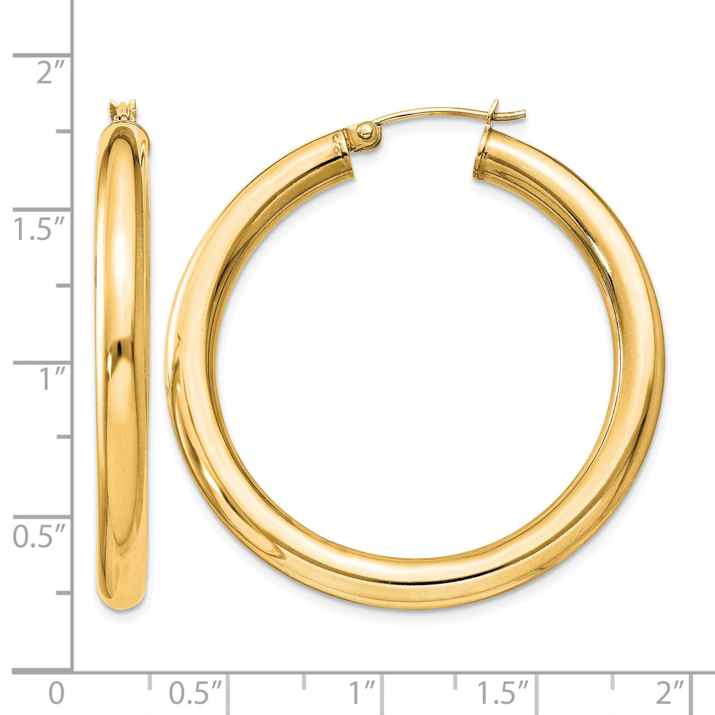 Flash Round Hoop Earrings in Gold-Plated Sterling Silver, 42mm - Sophia Jewelers