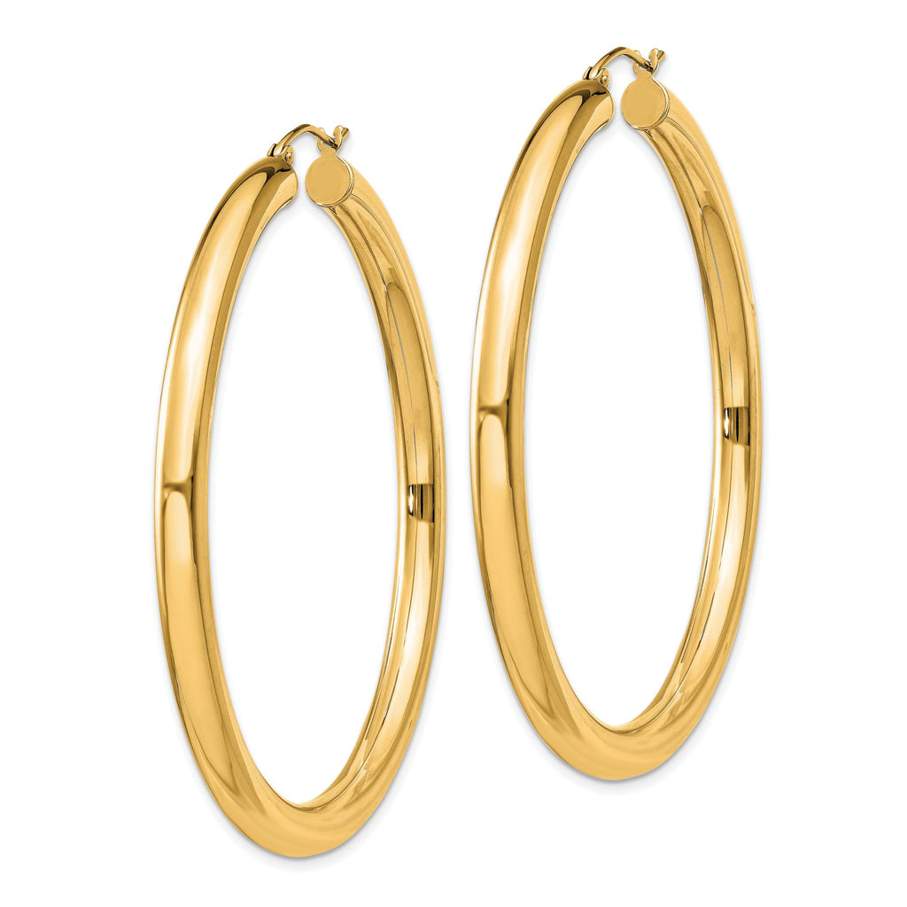 Flash Round Hoop Earrings in Gold-Plated Sterling Silver, 58mm - Sophia Jewelers