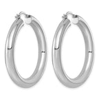Sterling Silver Rhodium-plated 5mm Round Hoop Earrings - Sophia Jewelers