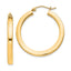 Sterling Silver Flash Gold-plated 3x30mm Square Tube Hoop Earrings