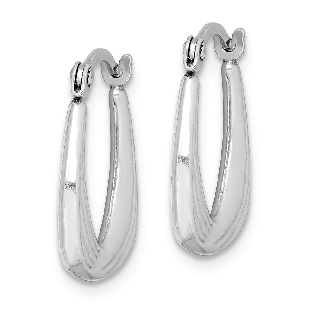 Sterling Silver Rhodium Plated Hollow Hoop Earrings