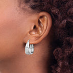Triple Tube Twisted Hoop Earrings in Sterling Silver, 24mm - Sophia Jewelers