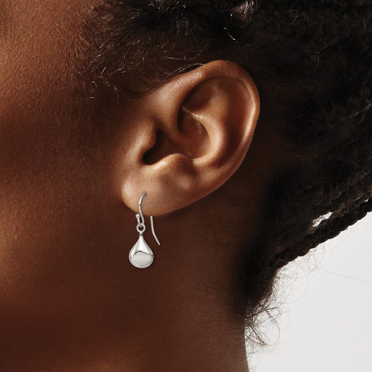 Sterling Silver Shepherd Hook Earrings, 26mm - Sophia Jewelers