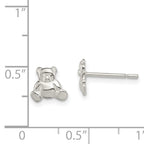 Sterling Silver Polished Teddy Bear Children's Post Earrings