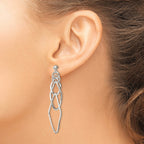 Sterling Silver Polished Geometric Dangle Earrings - Sophia Jewelers