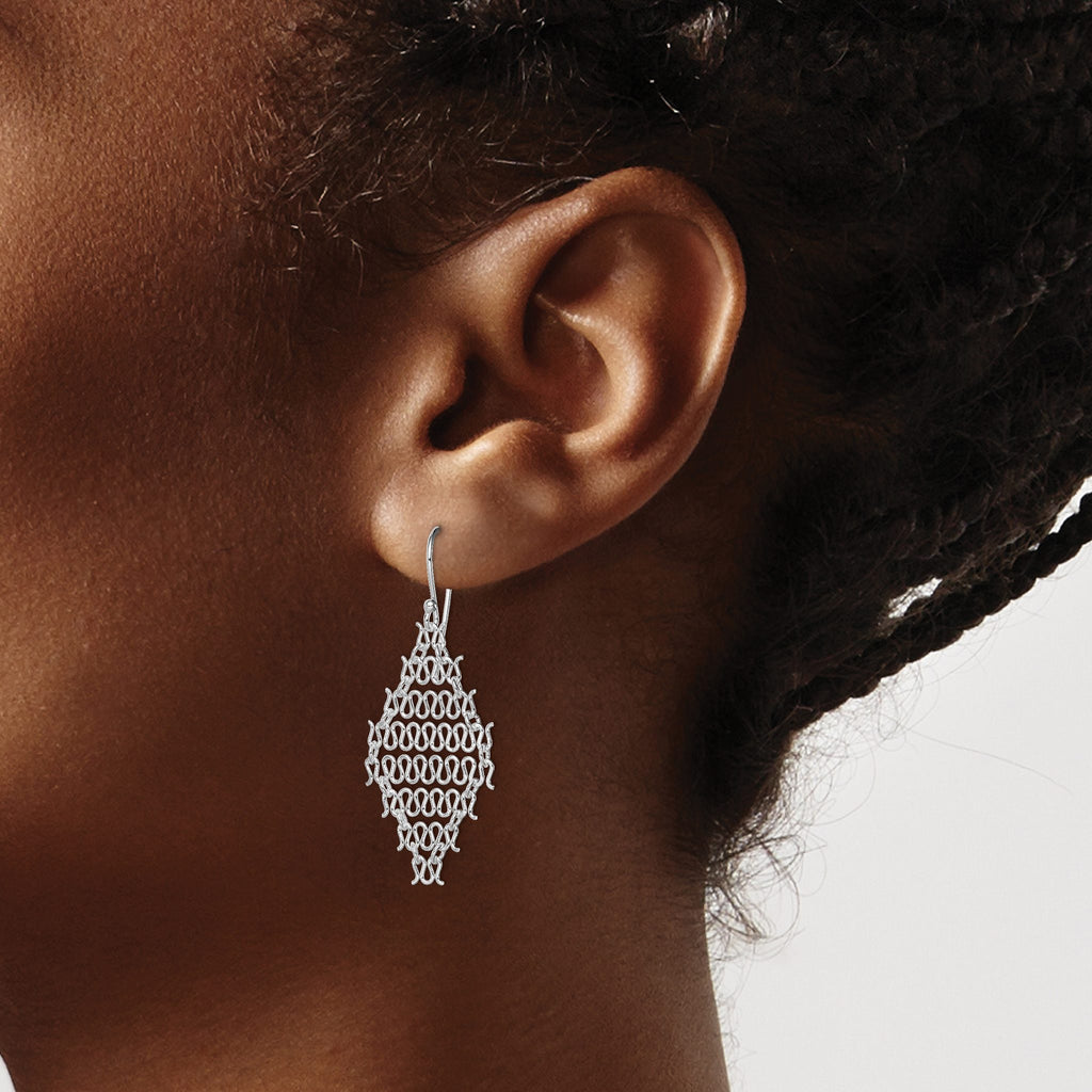Chain Link Dangle Earrings in Sterling Silver - Sophia Jewelers