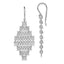 Sterling Silver Rhodium-plated Polished Chain Link Dangle Earrings