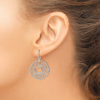 Wrapped Wire Circle Dangle Earrings in Sterling Silver, Textured - Sophia Jewelers