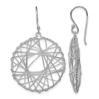 Wrapped Wire Circle Dangle Earrings in Sterling Silver, Textured - Sophia Jewelers