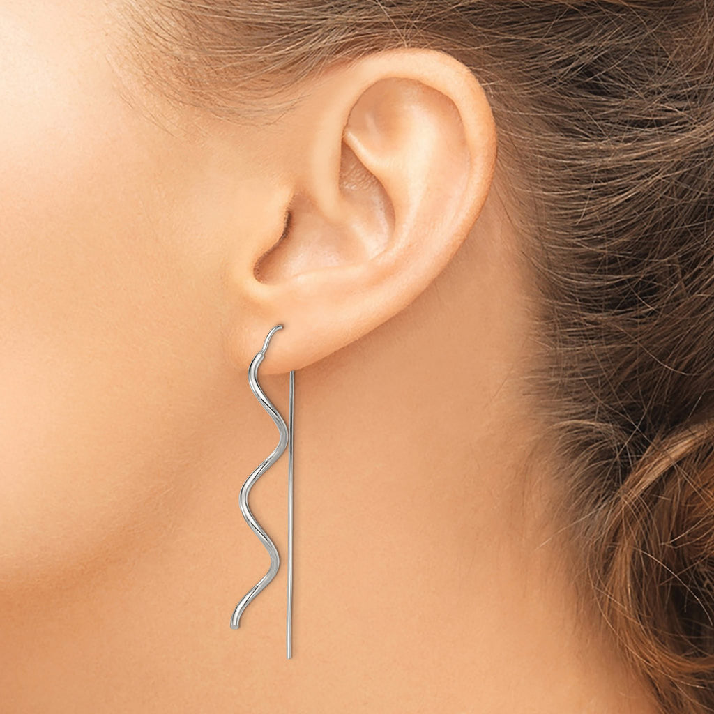 Spiral Dangle Earrings in Sterling Silver - Sophia Jewelers