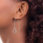Heart Threader Earrings in Sterling Silver, 15mm - Sophia Jewelers