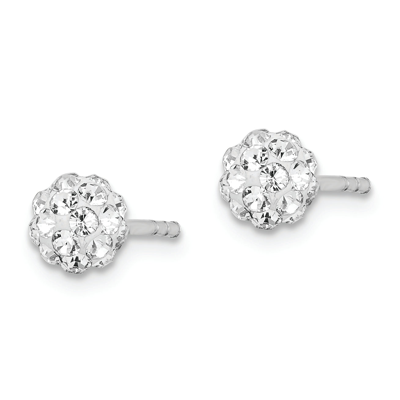 Sterling Silver Rhodium Plated Stellux Crystal Ball Post Earrings Secondary image