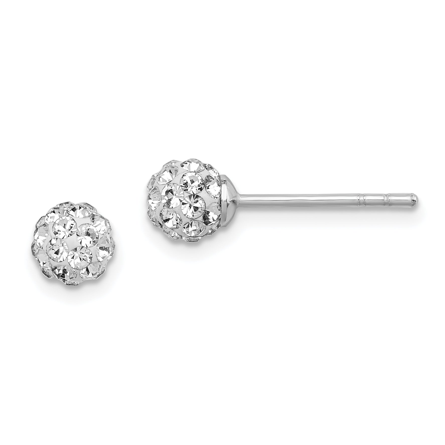 Sterling Silver Rhodium Plated Stellux Crystal Ball Post Earrings Main image