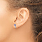 Tanzanite Hoop Earrings in Sterling Silver, 12mm Hinged - Sophia Jewelers
