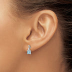 Square Diamond & Blue Topaz Dangle Earrings in Sterling Silver (0.01 ct. tw.) - Sophia Jewelers
