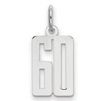 Sterling Silver/Rhodium-plated Elongated Number 60 Charm