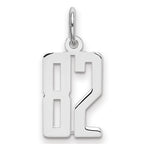 Elongated Number 82 Charm in Sterling Silver, 20mm - Sophia Jewelers