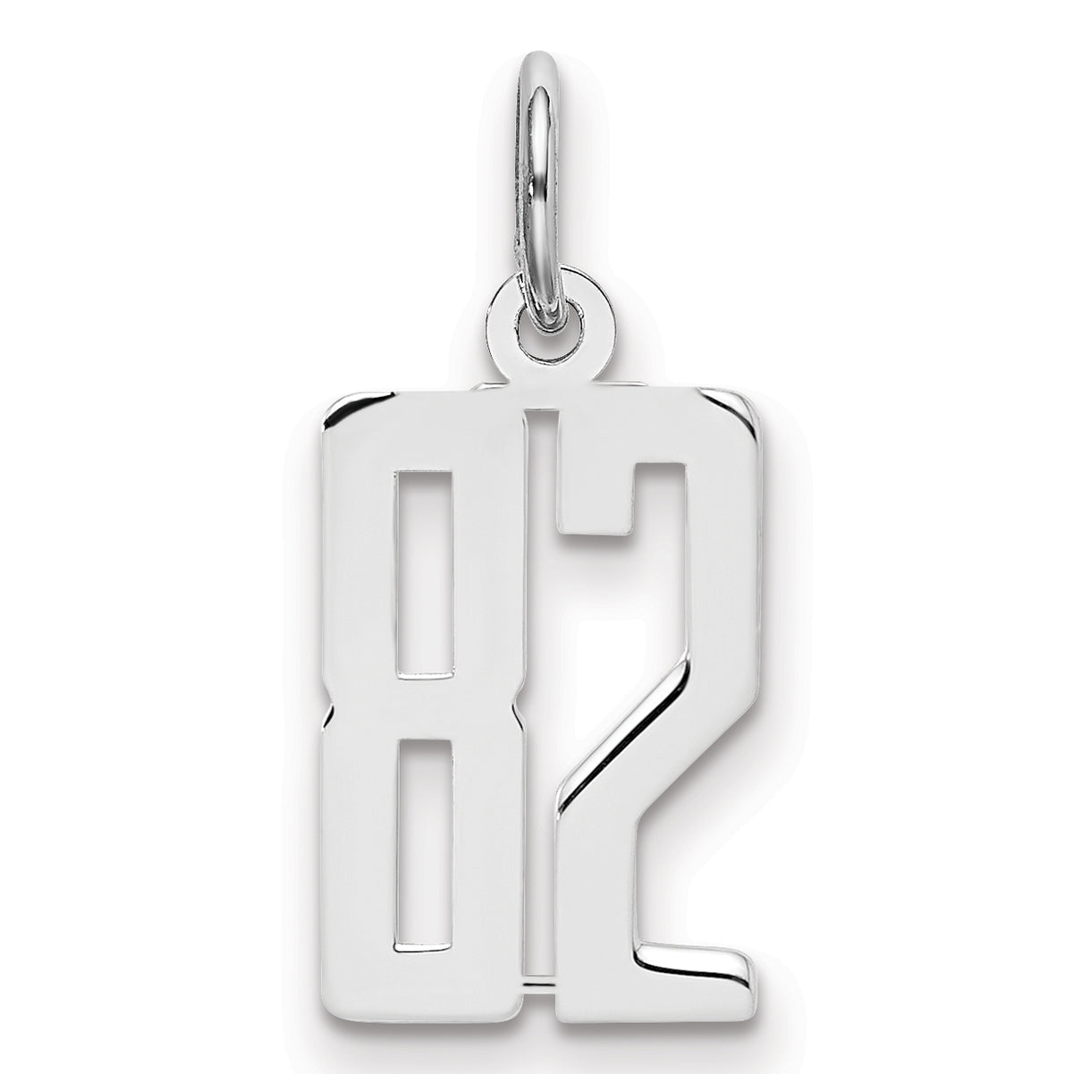 Elongated Number 82 Charm in Sterling Silver, 20mm - Sophia Jewelers