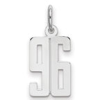 Sterling Silver/Rhodium-plated Elongated Number 96 Charm