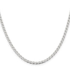 Sterling Silver 3.15mm Diamond-Cut Flat Anchor Curb Chain Anklet