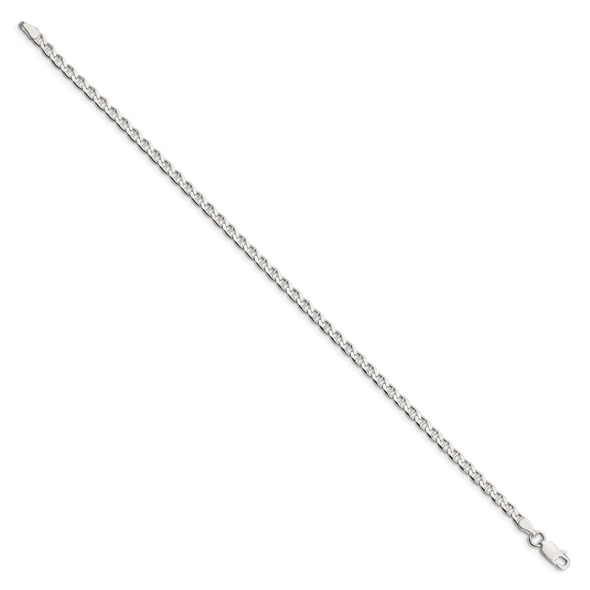 Sterling Silver 3.15mm D/C Flat Anchor Curb Chain