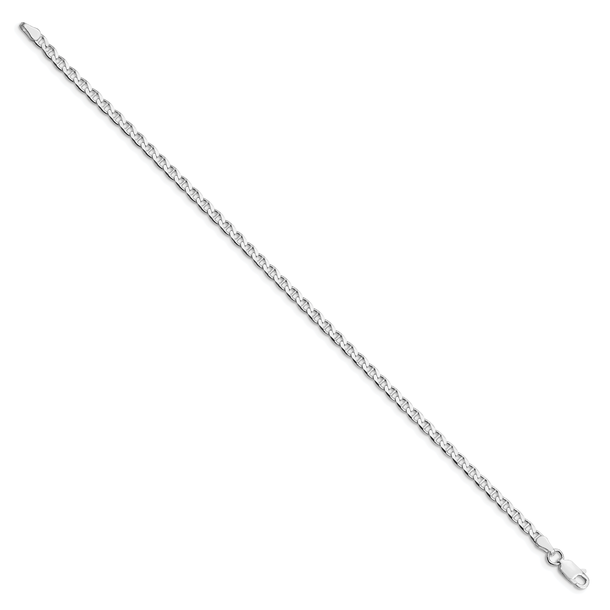 Sterling Silver Rhodium-Plated Diamond-Cut Anchor Chain Necklace 3.15mm Secondary image