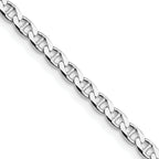Sterling Silver Rhodium-plated 3.15mm Diamond-Cut Flat Anchor Curb Chain