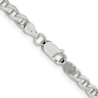 Sterling Silver 4.0mm Diamond-Cut Flat Anchor Curb Chain