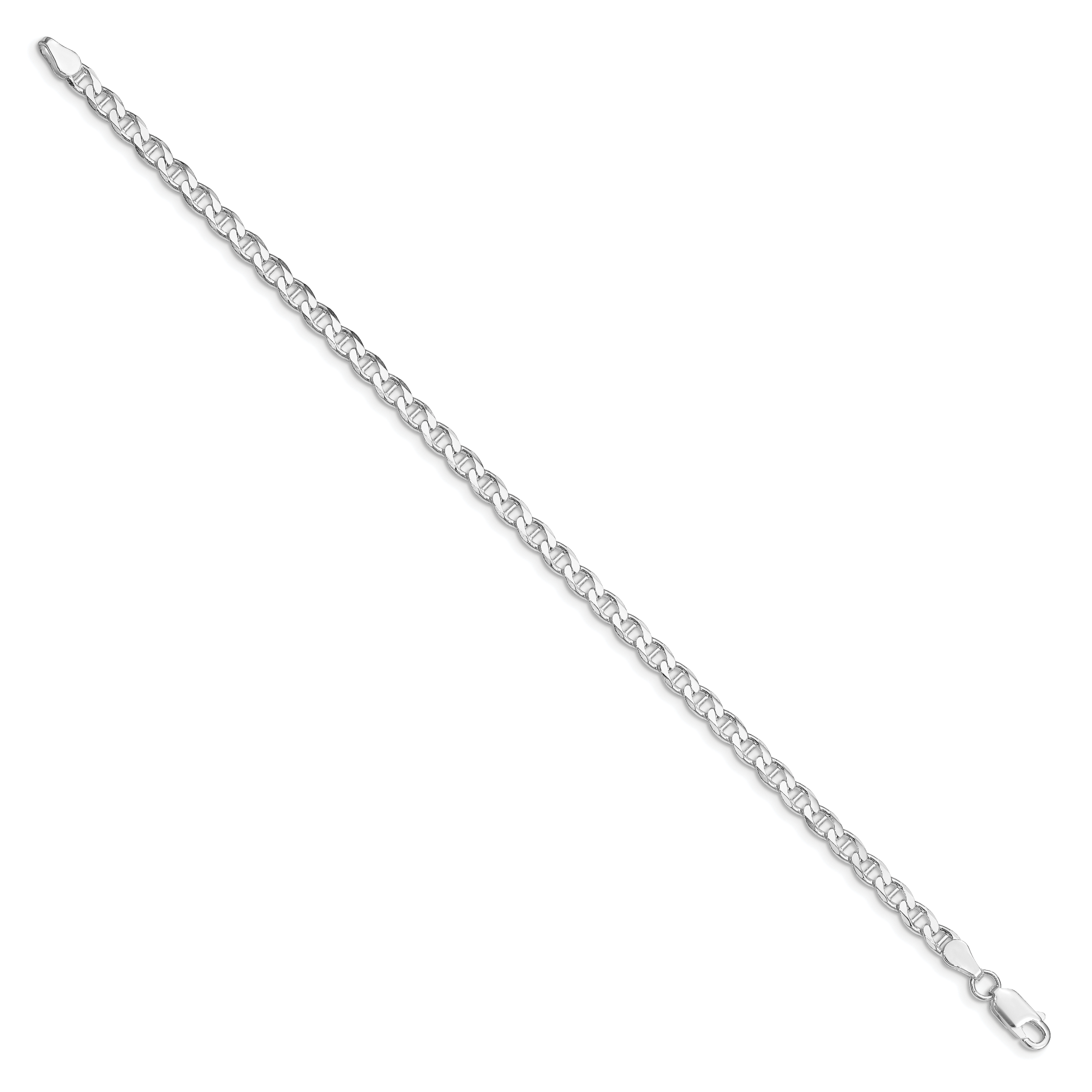 Diamond-Cut Flat Anchor Curb Chain in Sterling Silver, 4mm Secondary image