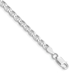 Sterling Silver Rhodium-plated 4.0mm D/C Flat Anchor Curb Chain