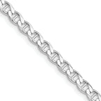 Sterling Silver Rhodium-plated 4.0mm D/C Flat Anchor Curb Chain