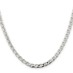 Sterling Silver 4.65mm Diamond-Cut Flat Anchor Curb Chain