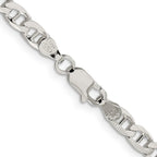 Sterling Silver 4.65mm Diamond-Cut Flat Anchor Curb Chain