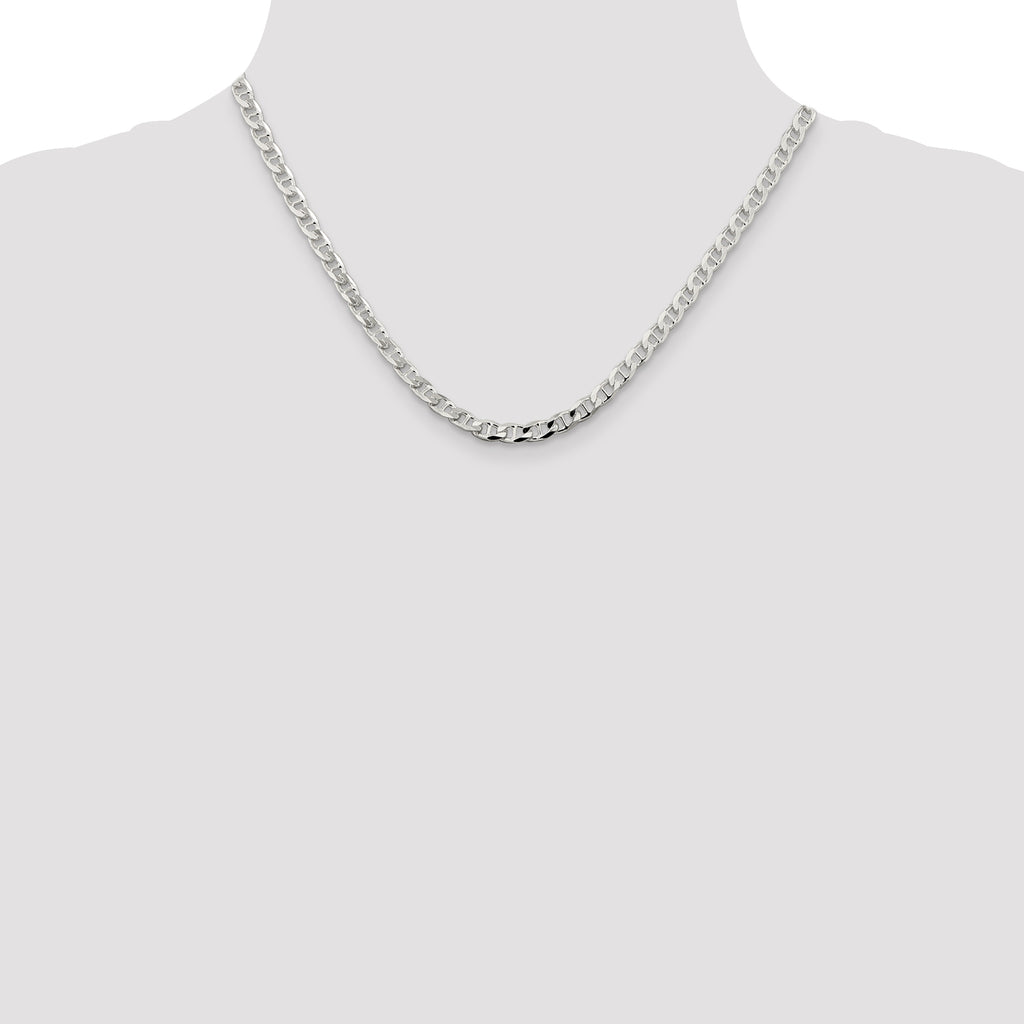 Sterling Silver 4.65mm D/C Flat Anchor Curb Chain