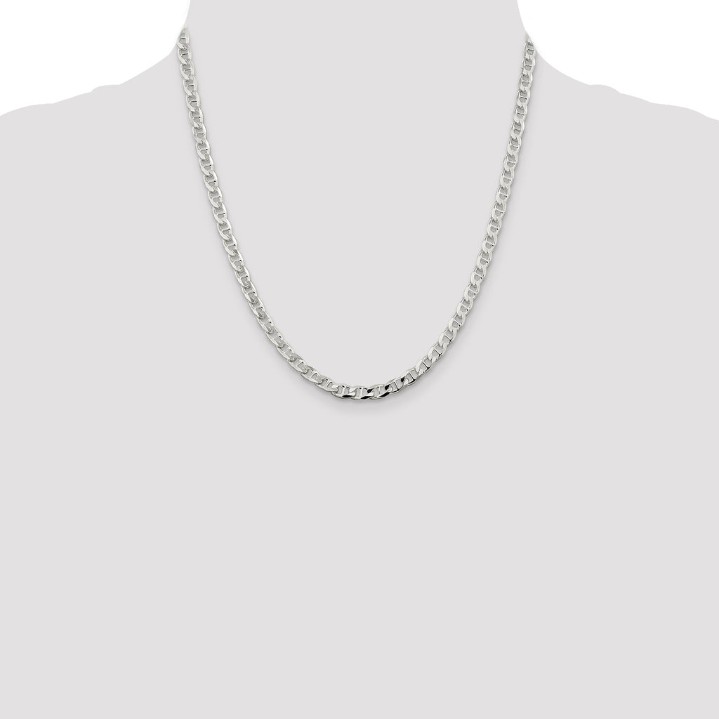 Sterling Silver Diamond-Cut Anchor Chain Necklace 4.65mm