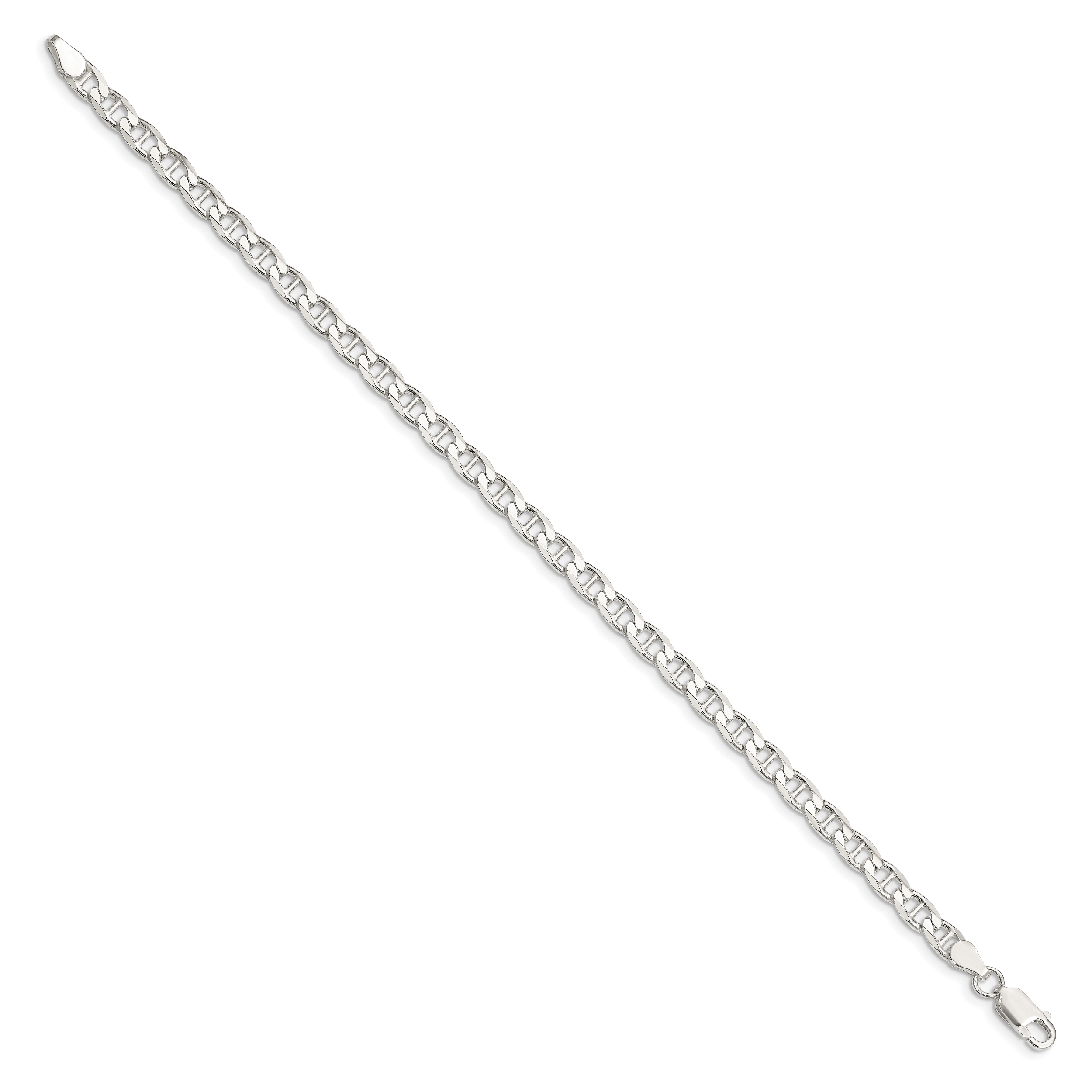 Diamond-Cut Flat Anchor Curb Chain in Sterling Silver, 4.65mm Secondary image