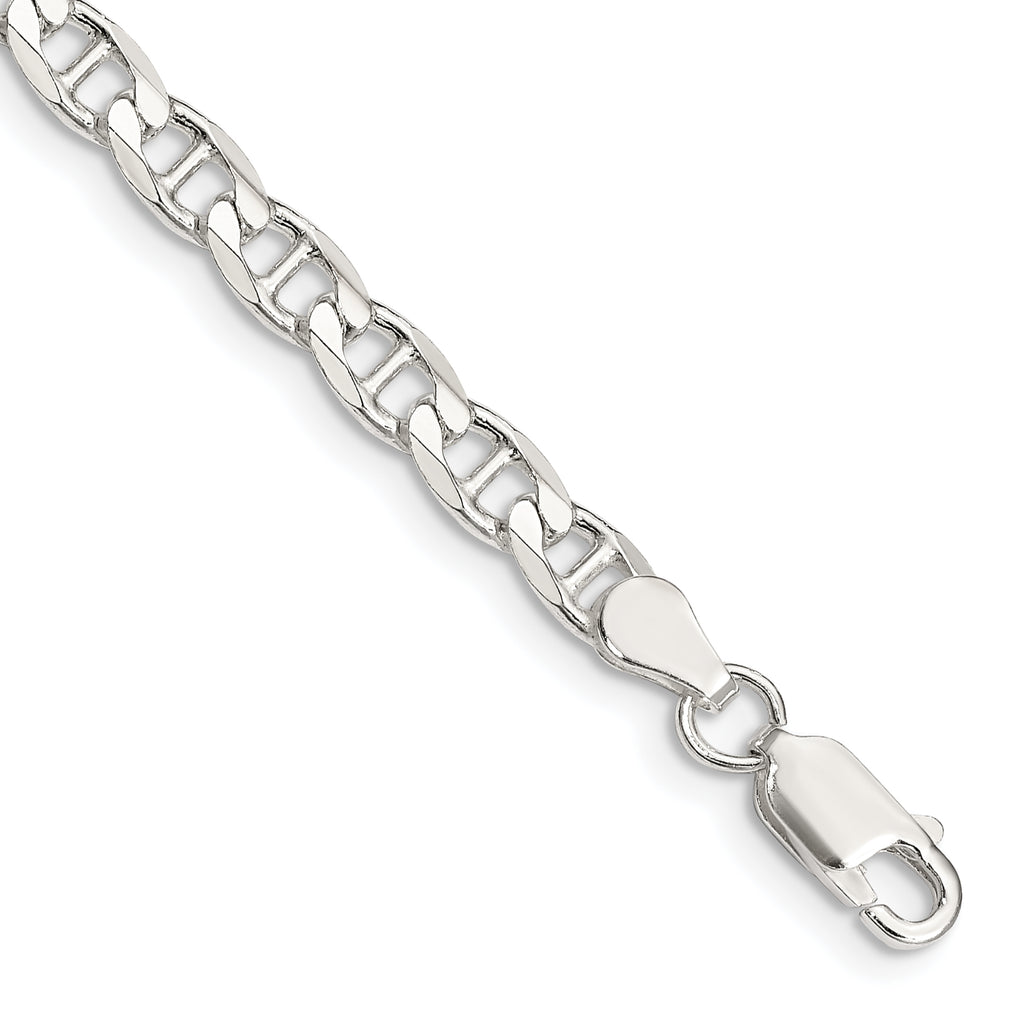 Sterling Silver 4.65mm Diamond-Cut Flat Anchor Curb Chain