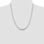 Sterling Silver Rhodium-plated 4.65mm D/C Flat Anchor Curb Chain