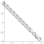 Sterling Silver Rhodium-plated 4.65mm D/C Flat Anchor Curb Chain