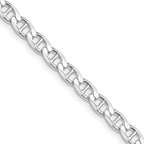 Sterling Silver Rhodium-plated 4.65mm D/C Flat Anchor Curb Chain