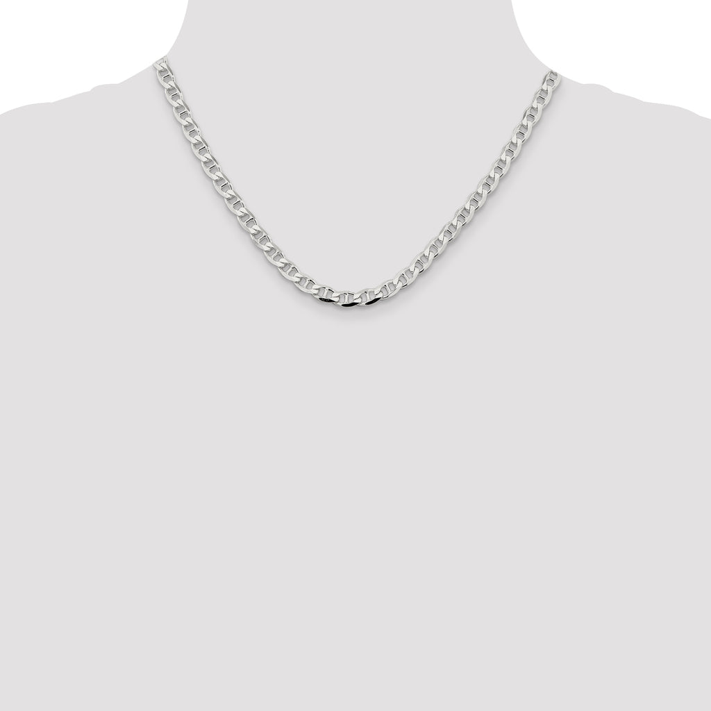 Sterling Silver 5.7mm D/C Flat Anchor Curb Chain