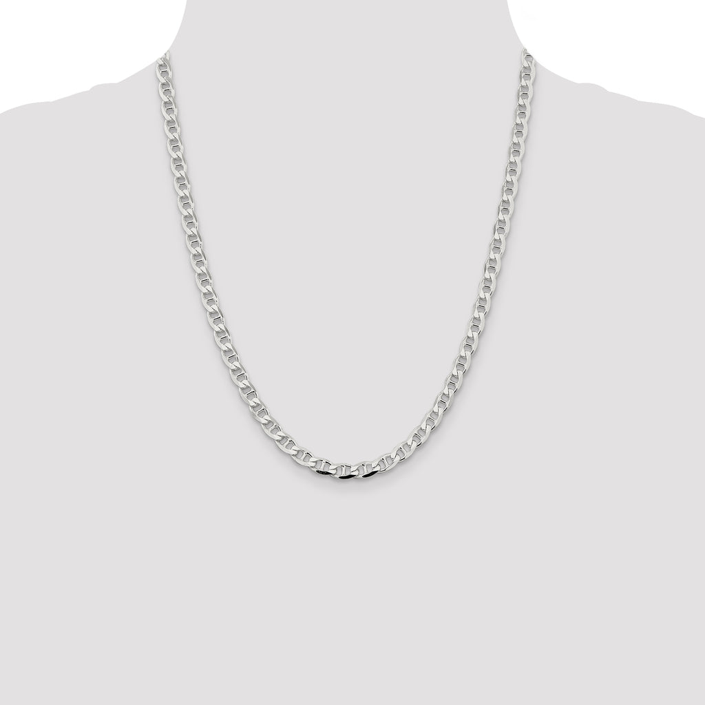Sterling Silver 5.7mm D/C Flat Anchor Curb Chain