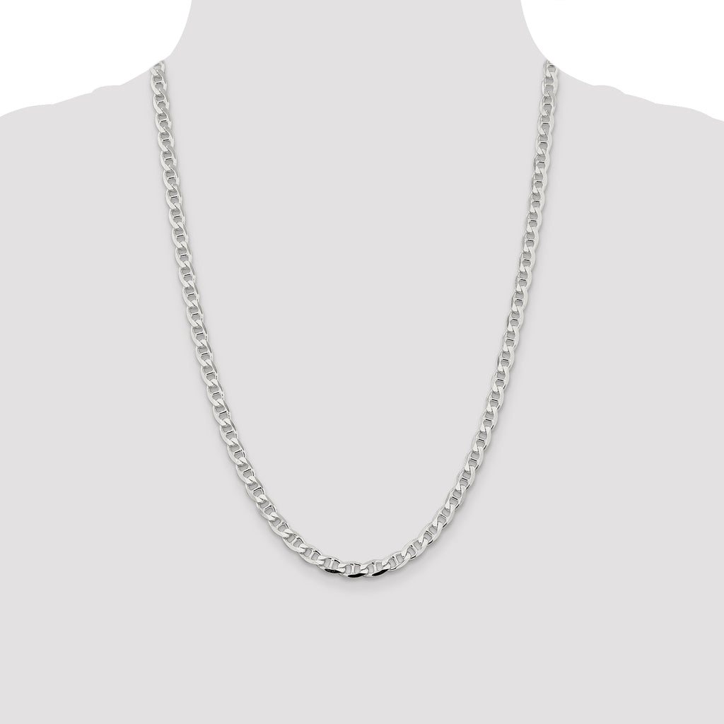 Sterling Silver 5.7mm D/C Flat Anchor Curb Chain