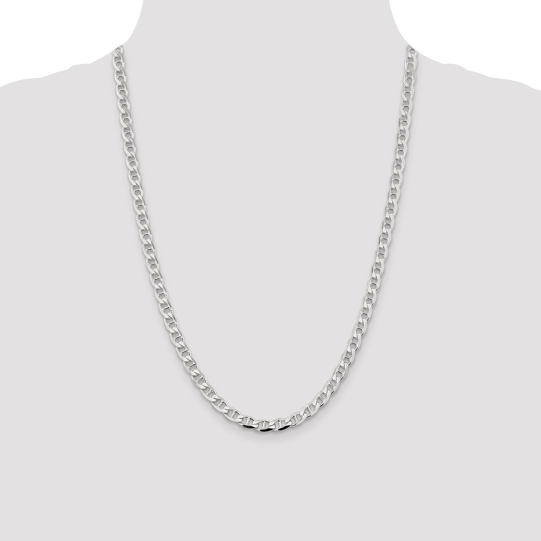 Sterling Silver 5.7mm D/C Flat Anchor Curb Chain