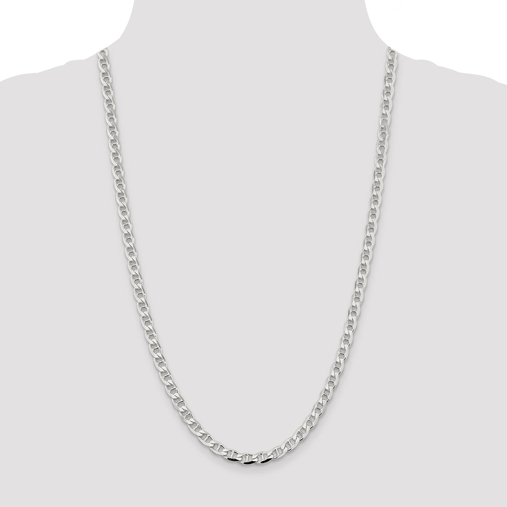 Sterling Silver 5.7mm D/C Flat Anchor Curb Chain